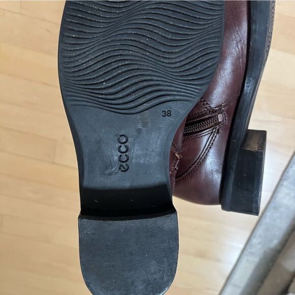 Ecco HOBART 25MM Zip Tall Riding Leather 3 Side Buckle Boot 8-8.5 - Picture 15 of 16